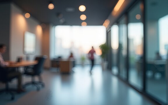 Blurred background of office visible brand colors business identity concept corporate visual space. High quality