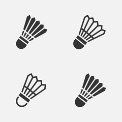 Fototapeta premium Badminton Shuttlecocks Icon New Design Black And White