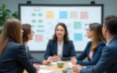 Unfocused Corporate Brainstorming - Out-of-focus background of a corporate brainstorming session. High quality