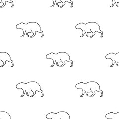 capibara seamless pattern isolated on transparent background.