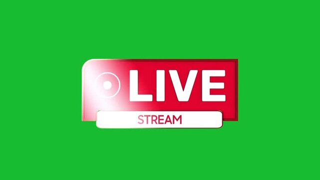 Dynamic LIVE STREAM graphic with red border and white text on green background for broadcast and online engagement
