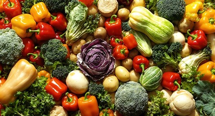 Vibrant Assortment of Fresh Vegetables - A Colorful and Healthy Culinary Display.