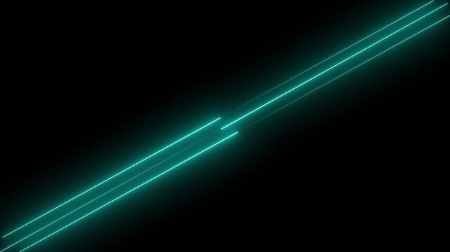 Neon Lights Glowing Futuristic Trendy Line Technology Motion Graphic on Black Background