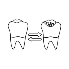 tooth replacement line icon