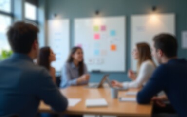 Product Brainstorming Session Blur - Fuzzy background of a creative brainstorming session. High quality