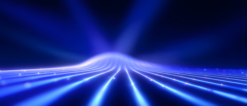 Minimalist deep blue abstract technology data flow - Powered by Adobe