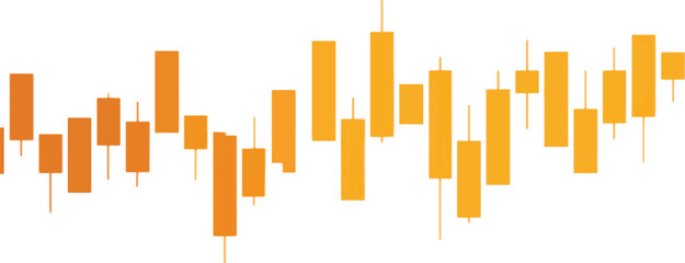 Stock market illustration on isolated background, flat vector illustration. Abstract financial chart sideways line graph.