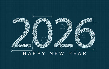

Modern Happy New Year 2026 Vector Illustration, High Resolution Vector art, Stylish, Elegant, Simple,
