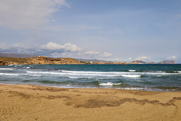 La Carolina beach on a stormy and windy day of Autumn