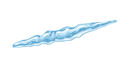 Stylized elongated blue ice or water formation against a white background