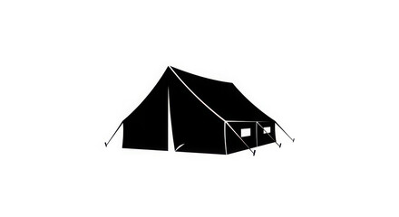 Classic a frame tent silhouette black and white