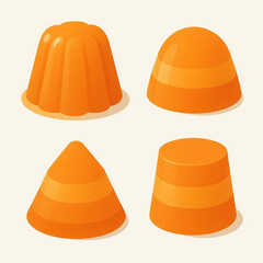 Orange layered jelly vector set