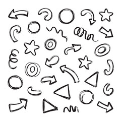 set of hand drawn arrows