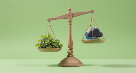 Conceptual Balance - Natures Harmony and Technological Impact on the Environment.