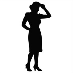 silhouette of a woman in a dress