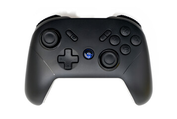 Black Gaming Controller on White Isolated Background &ndash; Universal Gamepad for Video Games