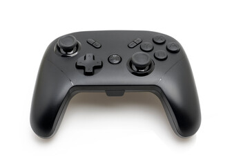 Black Gaming Controller on White Isolated Background &ndash; Universal Gamepad for Video Games