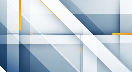 Abstract geometric shapes and lines on a blue and white background.