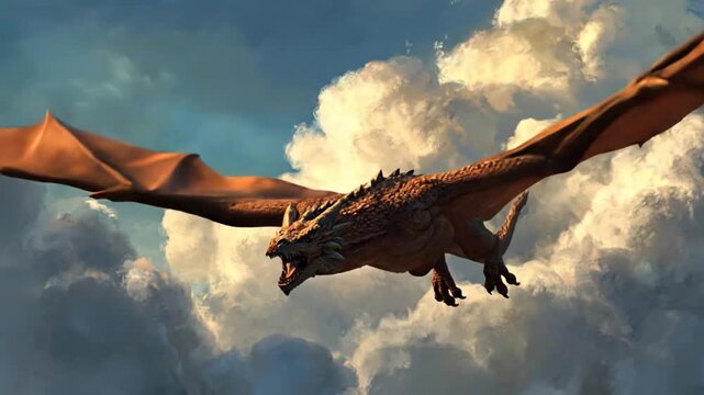 Dragon flying in the sky