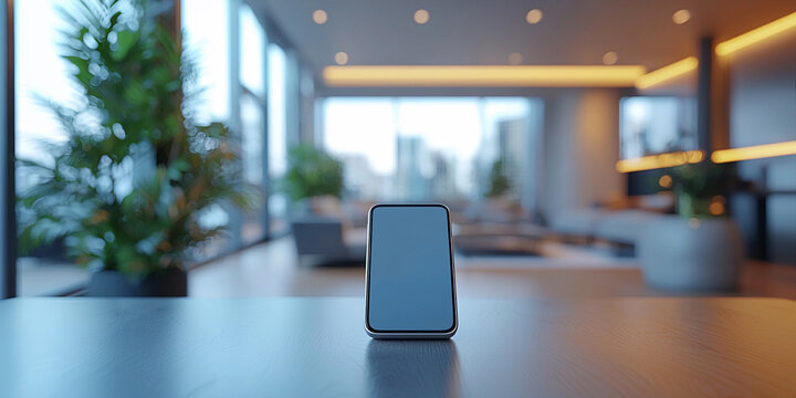 Modern smart device displayed on a table in a stylish interior Generative AI