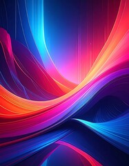Colorful, flowing abstract art with vibrant curves and gradients, a digital composition