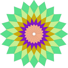 Abstract geometric flower pattern in vibrant colors for modern designs