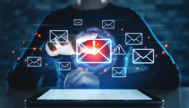 Cybersecurity Email Alert System Concept - Powered by Adobe