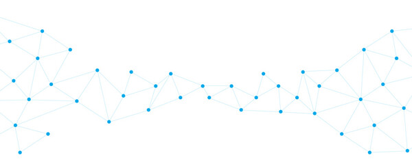 Abstract Digital Network Lines and Dots Background. Data Science Visualization with Connected Geometric Network. Futuristic Polygonal Connection Background for Technology Presentation
