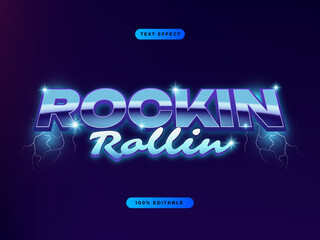 Retro Futuristic Text Effect with Glowing Neon Lighting, 80s Music Text Effect