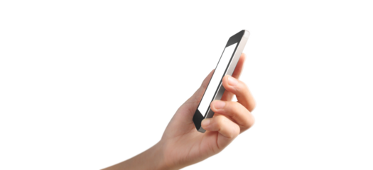 Hand holding new modern smartphone mockup high resolution transparent png photo