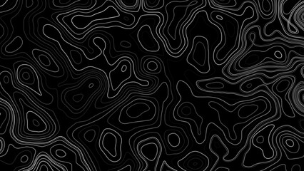 Abstract illustration of gray topography pattern on black background. background with abstract texture with abstract shapes concept
