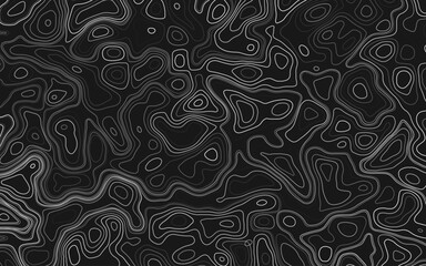 Luxury abstract line art background vector. Mountain topographic terrain map background with white lines texture. Design illustration for wall art, fabric, packaging, web, banner, app, wallpaper.