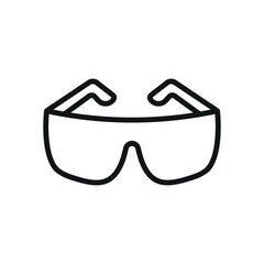 Safety goggles icon for minimal industrial and engineering themes.