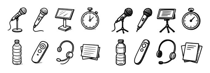 Public Speaking Tools Icons