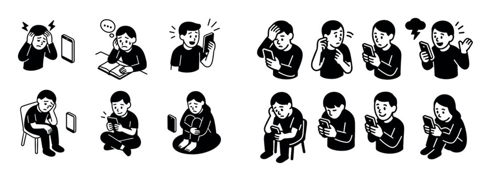 Phone Addiction Icons