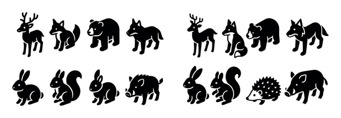Fototapeta premium Isometric Forest Animals