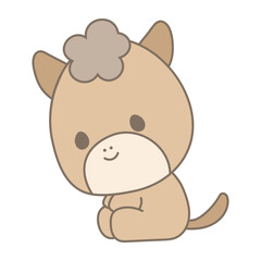 Fototapeta premium うま_おすわり
