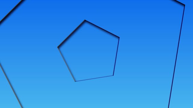 Blue pentagon background with motion graphic animartion