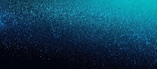 Abstract background with a gradient of deep blue to bright turquoise, filled with tiny sparkling particles