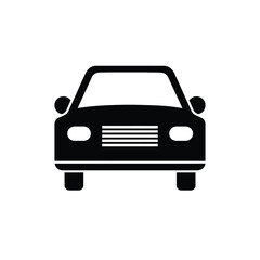Isolated Black Car Icon. Simple Automobile Silhouette on Transparent Background