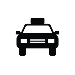 Isolated Black Car Vehicle Icon with Boxy Silhouette on Transparent Background