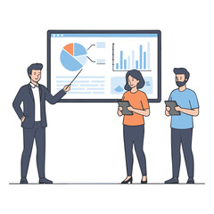 Data Report Presentation vector illustration