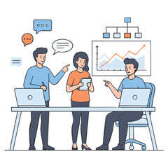 Business Discussion Team vector illustration