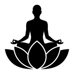 silhouette of person meditating in lotus position symbolizing peace mindfulness yoga and spiritual balance