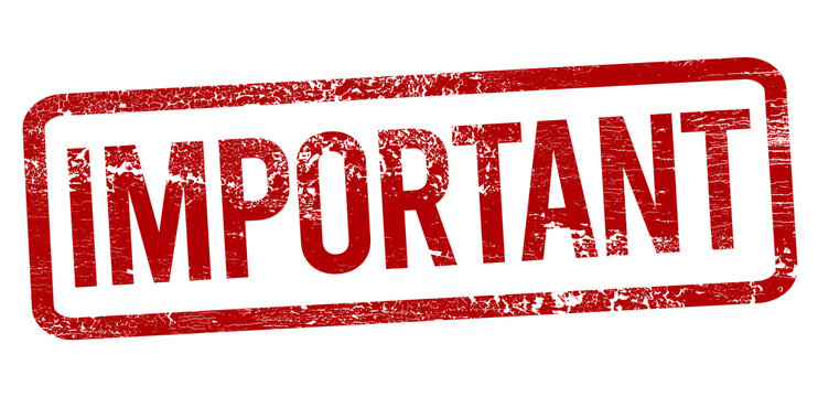 Important Red stamp on a white background