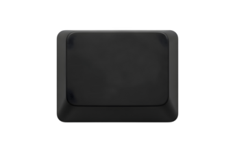 Single black square keycap isolated on transparent background