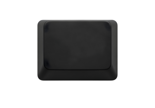 Single black square keycap isolated on transparent background