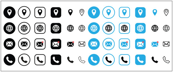 business card all icon collection here, vector icon design template