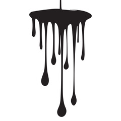 black paint dripping on a white background