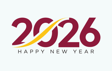 

Modern Happy New Year 2026 Vector Illustration, High Resolution Vector art, Stylish, Elegant, Simple,
